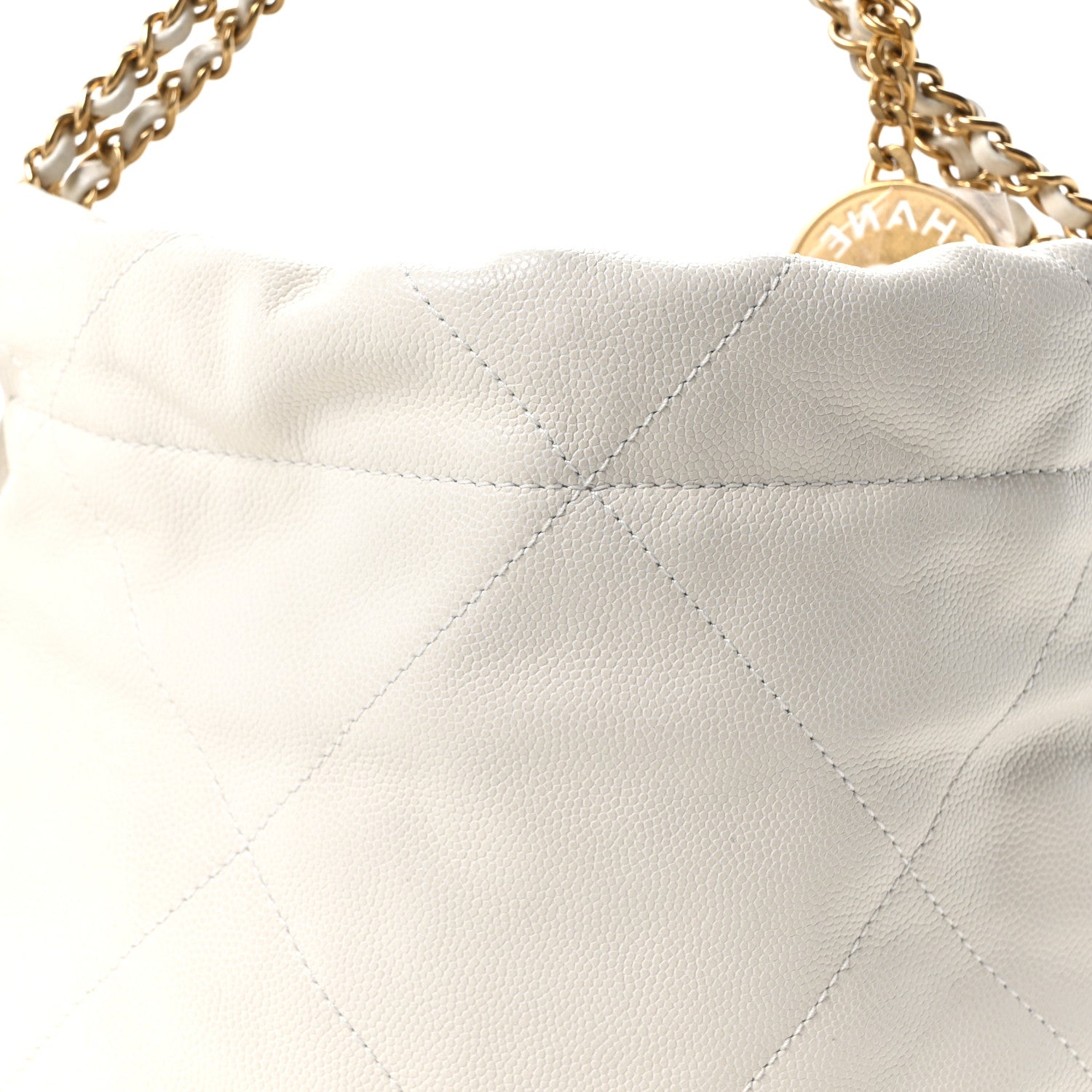Chanel Shiny Caviar Quilted Monochrome Mini Chanel 22 White 8 of 10