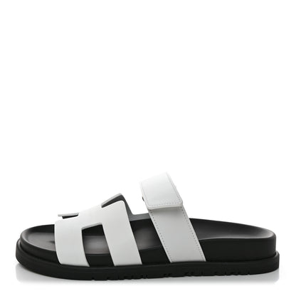 Hermes Calfskin Womens Chypre Sandals 36 White 1 of 9
