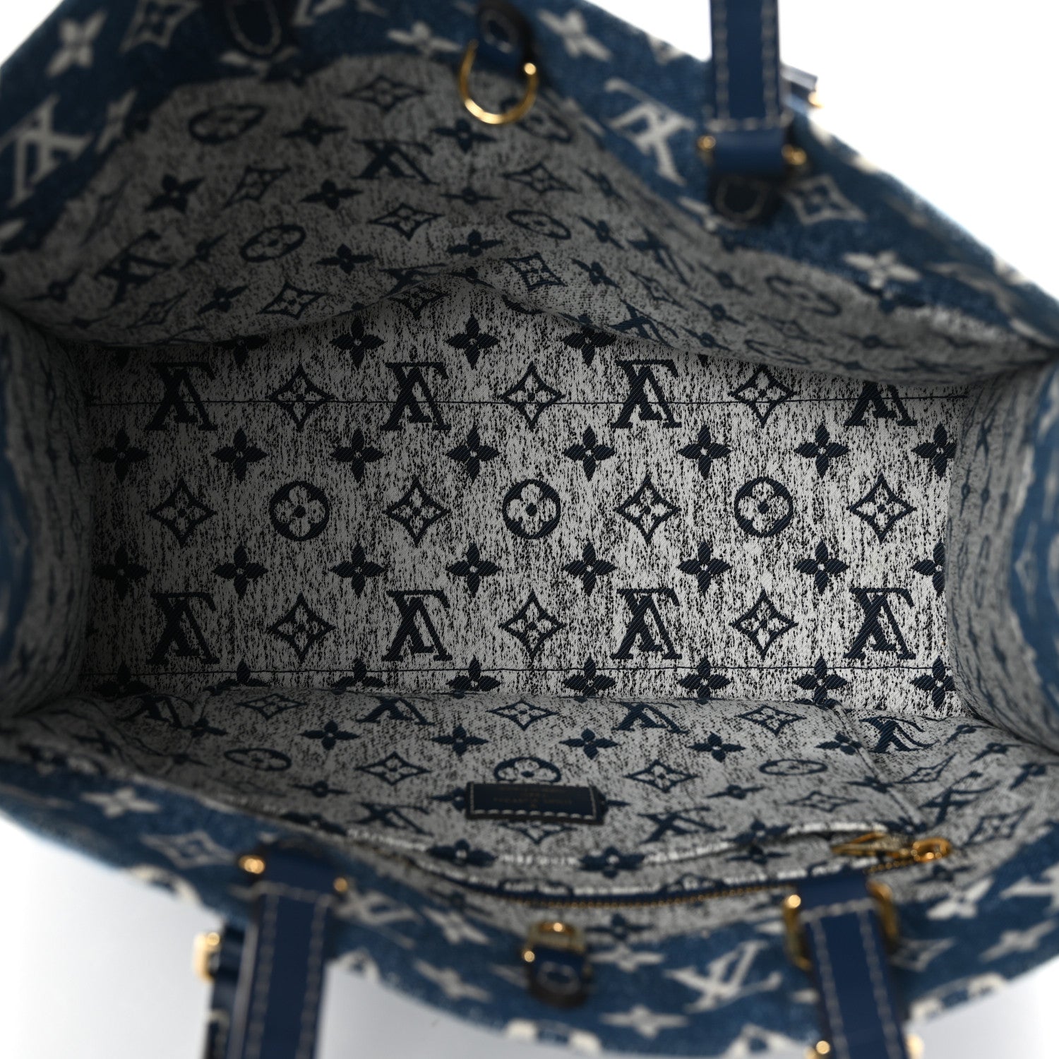 Louis Vuitton Monogram Jacquard Denim Onthego MM Bleu 4 of 7