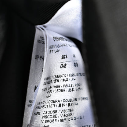 Off-White Saffiano Striped Mini Diag Binder Clip Bag Black White 7 of 11