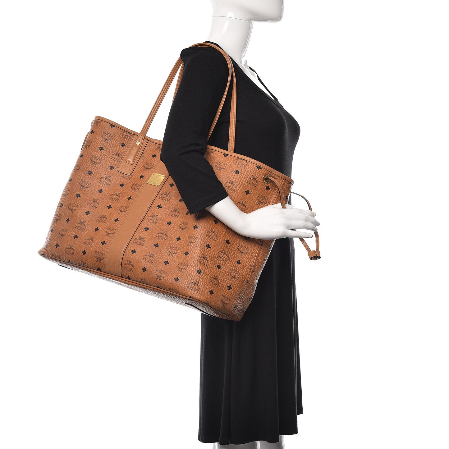 Visetos Large Liz Reversible Shopper Tote Cognac