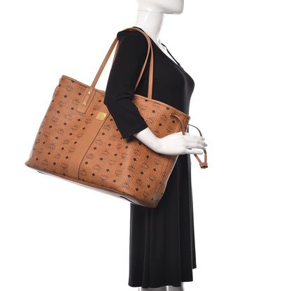 MCM Visetos Large Liz Reversible Shopper Tote Cognac 3 of 18