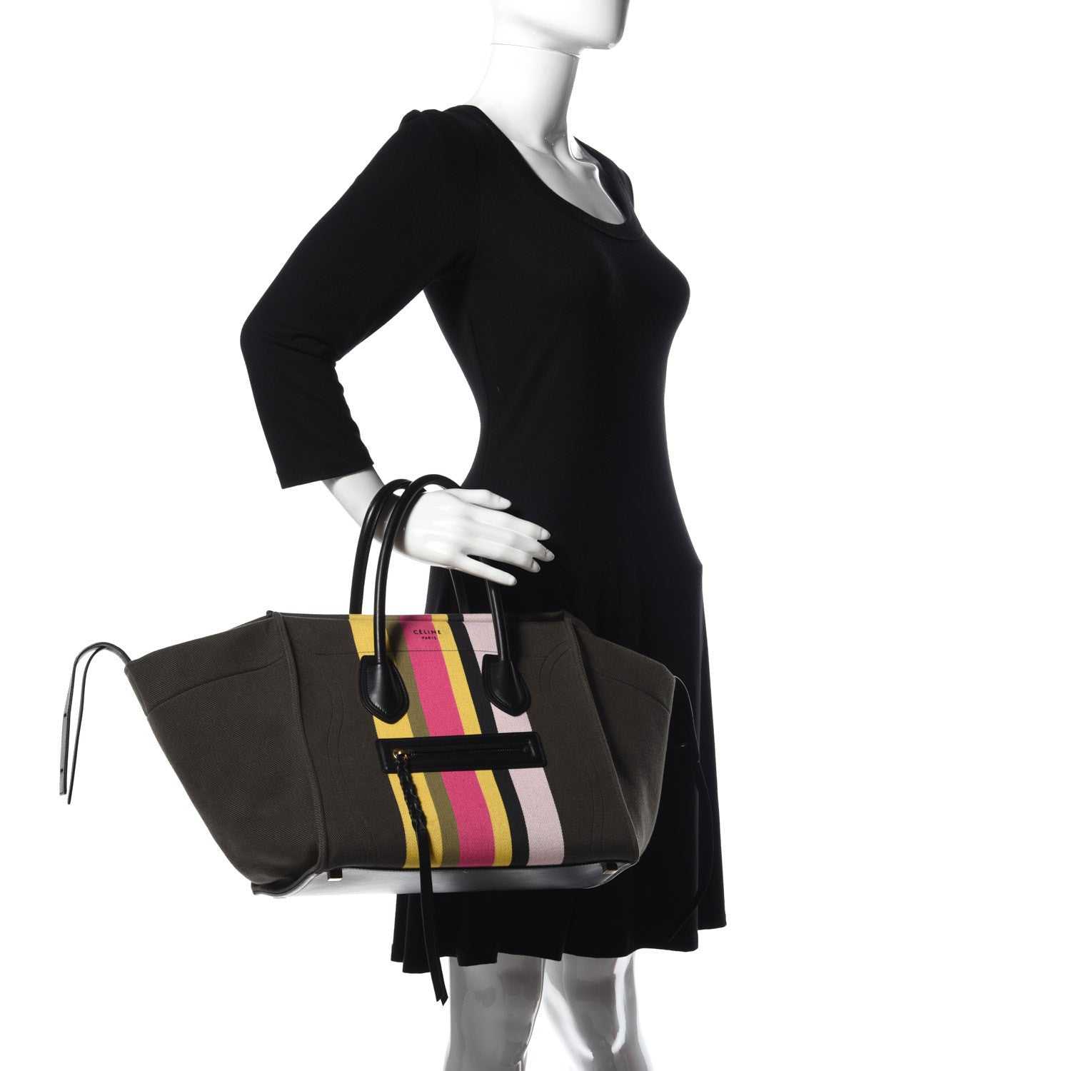 Celine Canvas Striped Medium Phantom Luggage Multicolor 2 of 11
