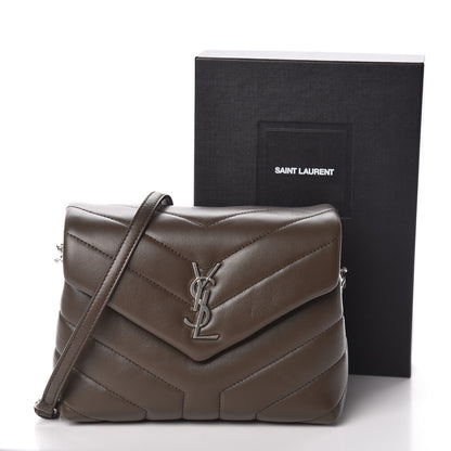 Saint Laurent Calfskin Y Quilted Monogram Toy Loulou Crossbody Bag Faggio 10 of 10