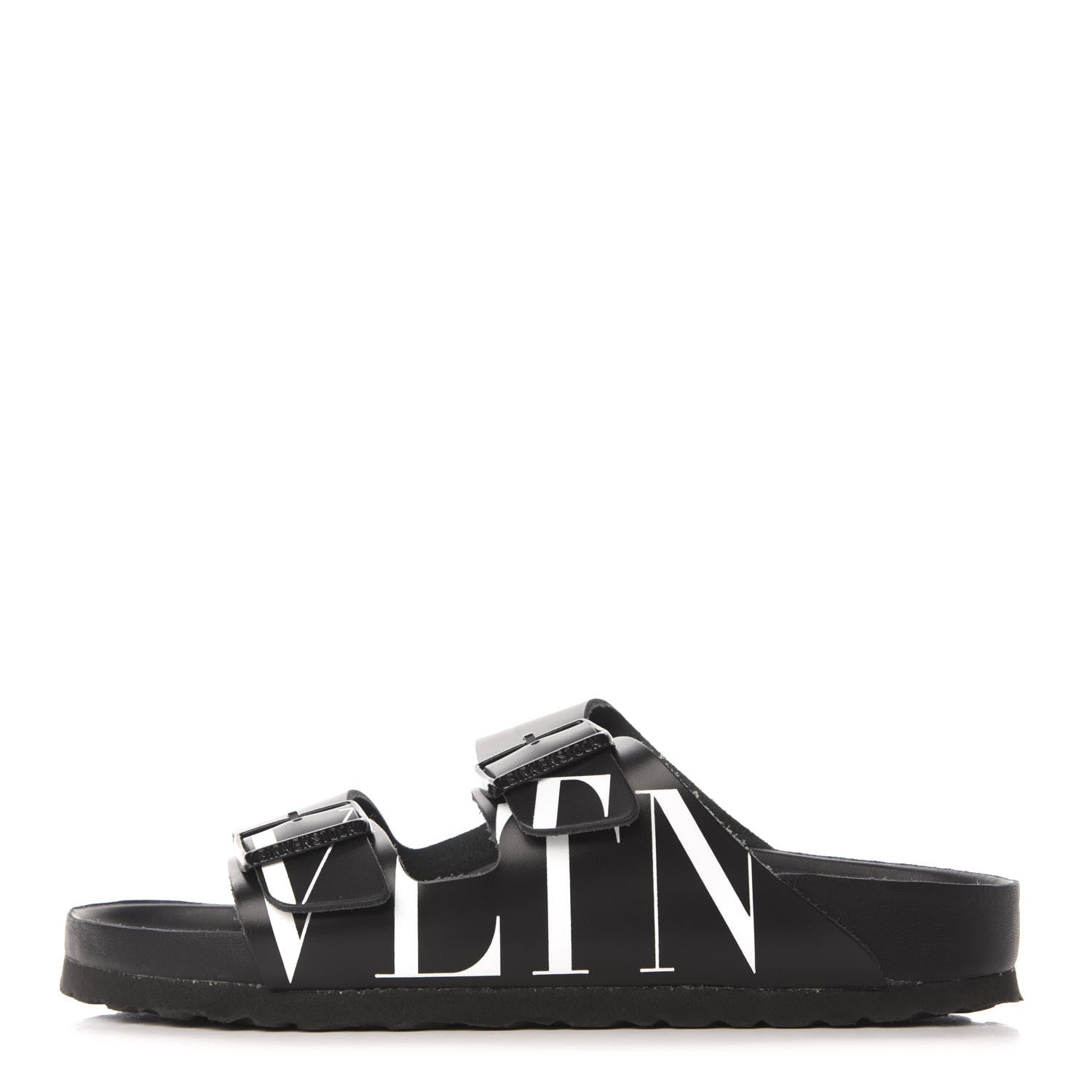 Valentino Garavani Calfskin VLTN Birkenstock Slide Sandals 39 Black 1 of 8