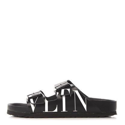 Valentino Garavani Calfskin VLTN Birkenstock Slide Sandals 39 Black 1 of 8