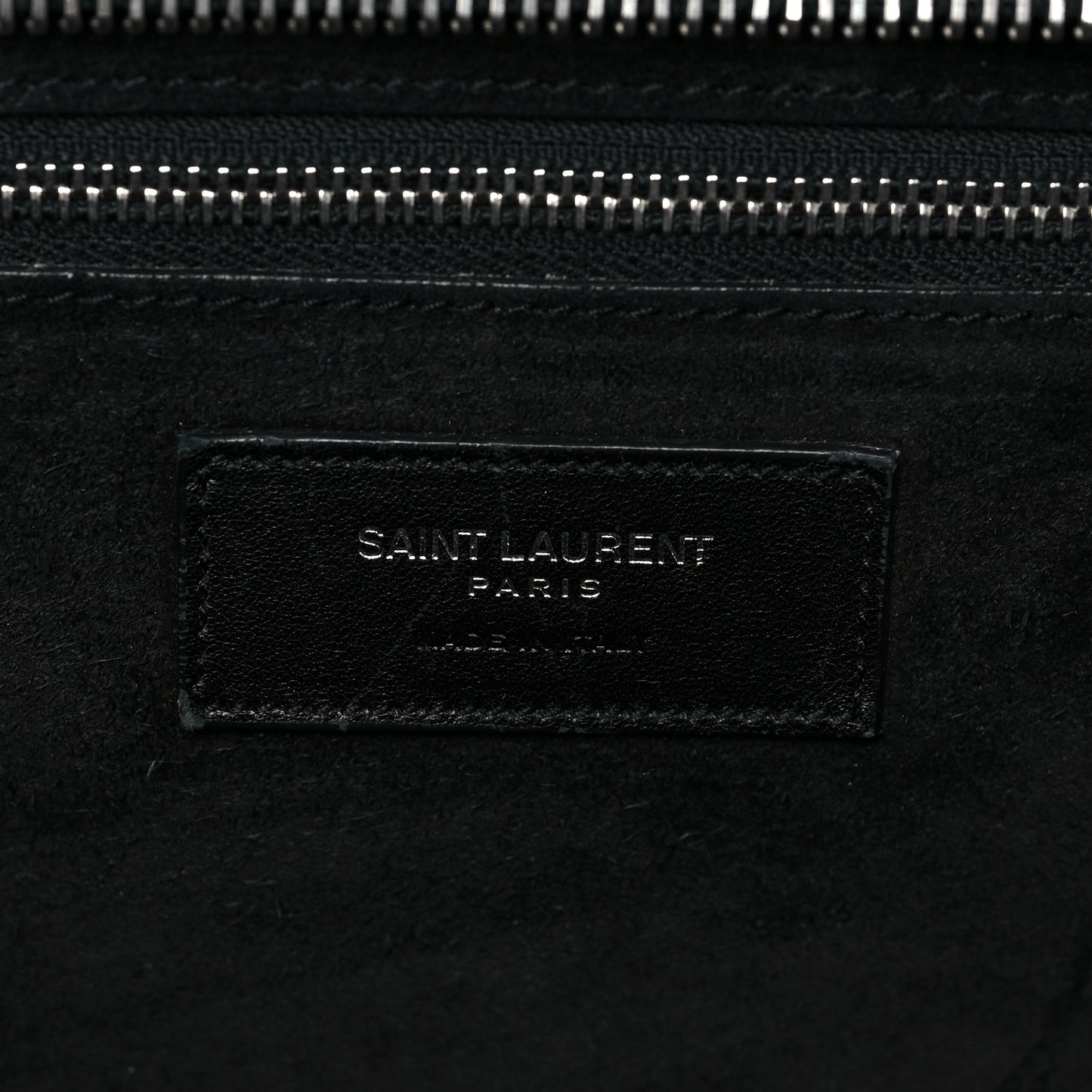 Calfskin Crocodile Embossed Medium Cabas Rive Gauche Black