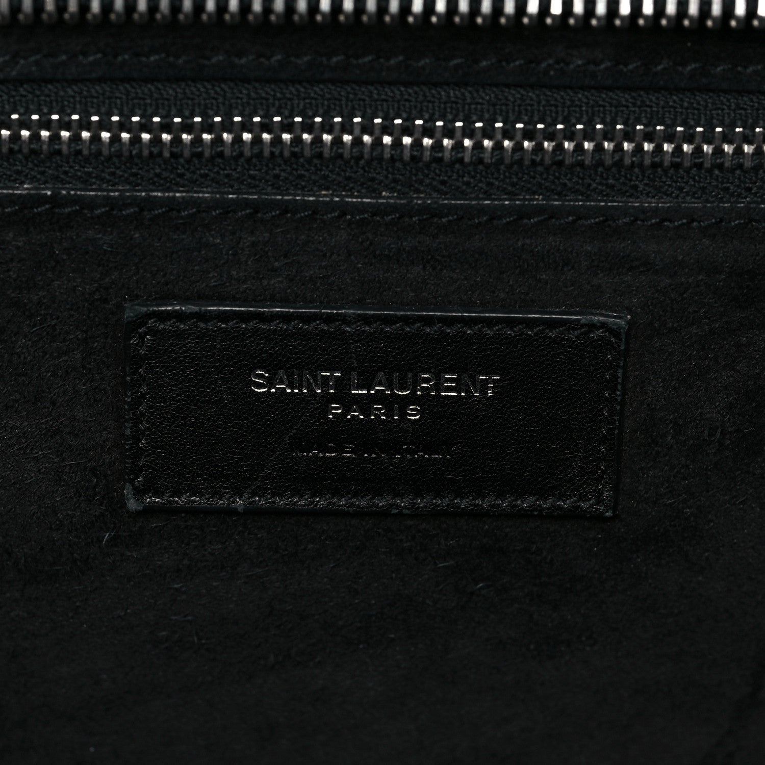 Saint Laurent Calfskin Crocodile Embossed Medium Cabas Rive Gauche Black 6 of 9