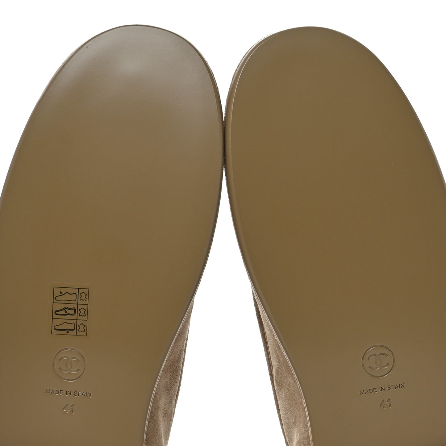 Suede Calfskin CC Loafers 41 Dark Beige
