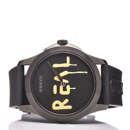 Gucci PVD Stainless Steel Rubber 38mm G-Timeless REAL Quartz Watch Black 3 of 7