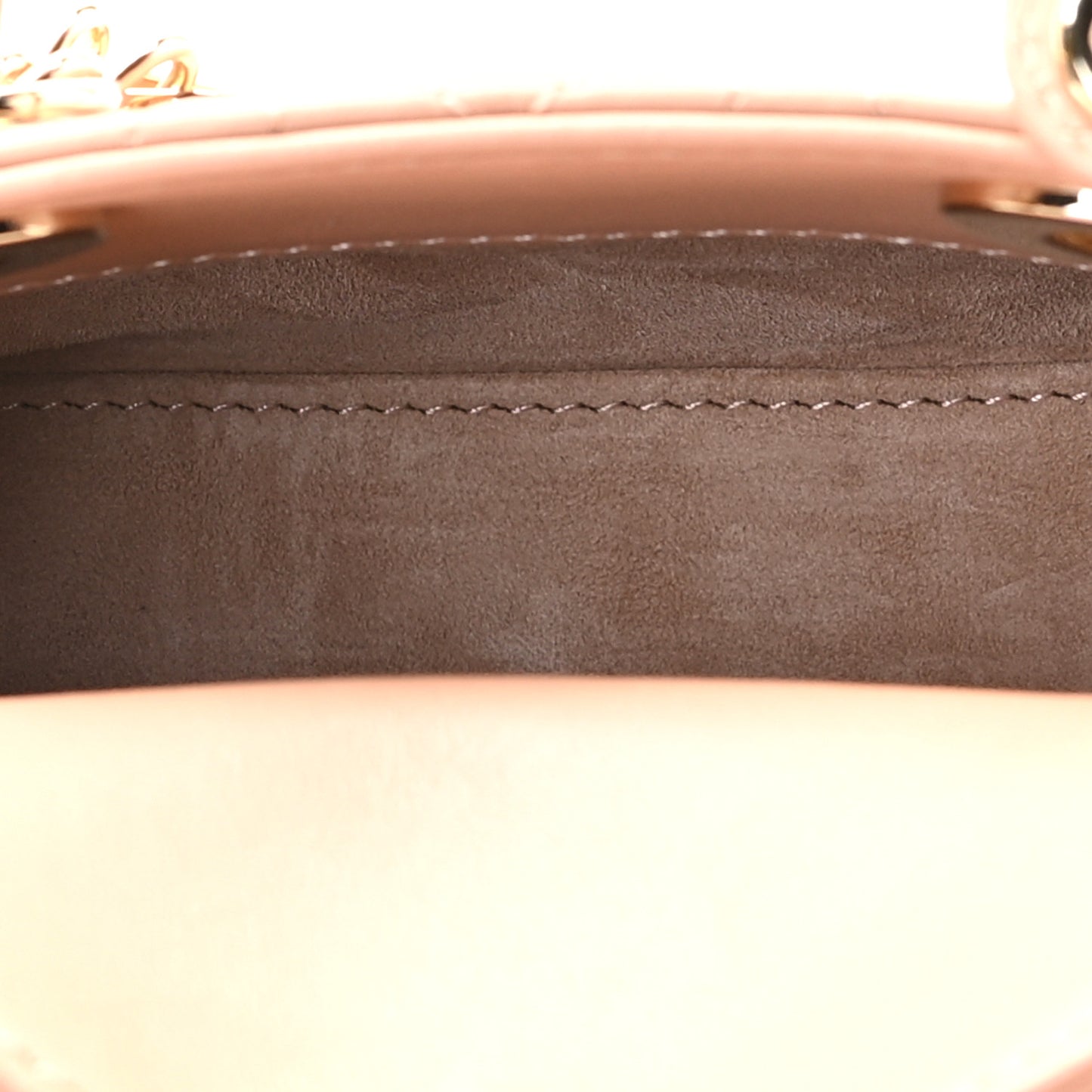 Lambskin Cannage Micro Lady Dior Rose Des Vents