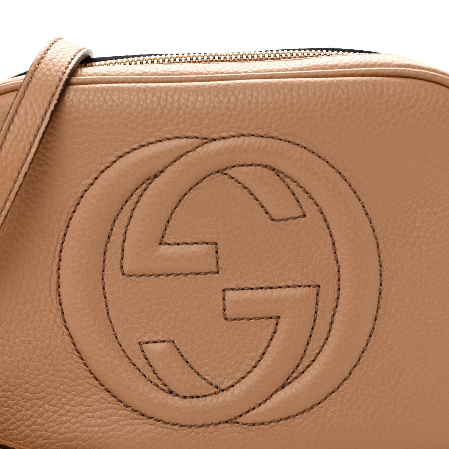 Pebbled Calfskin Small Soho Disco Bag Camelia