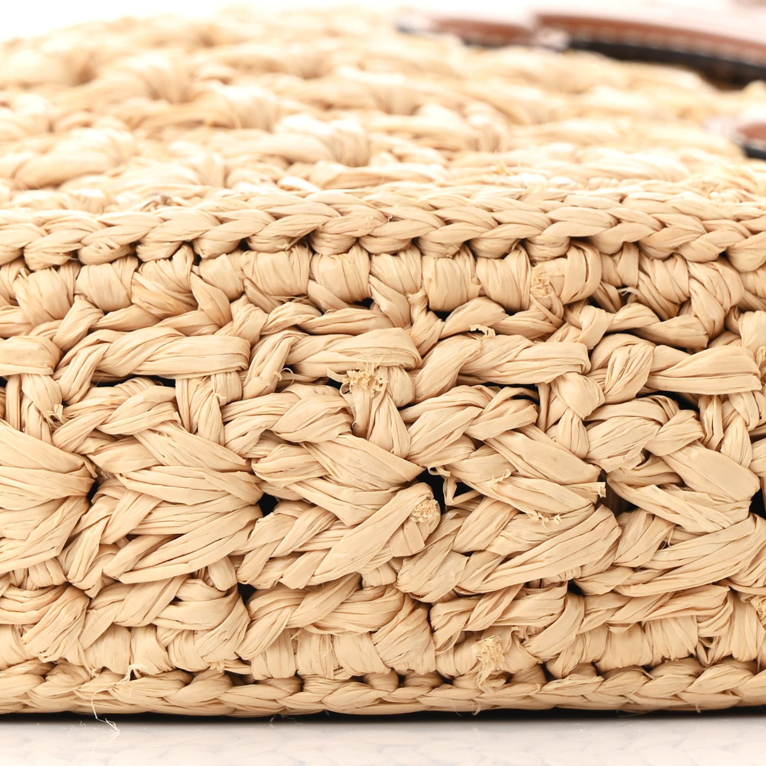 Celine Raffia Calfskin Triomphe Panier Hobo Bag Natural Tan 9 of 10