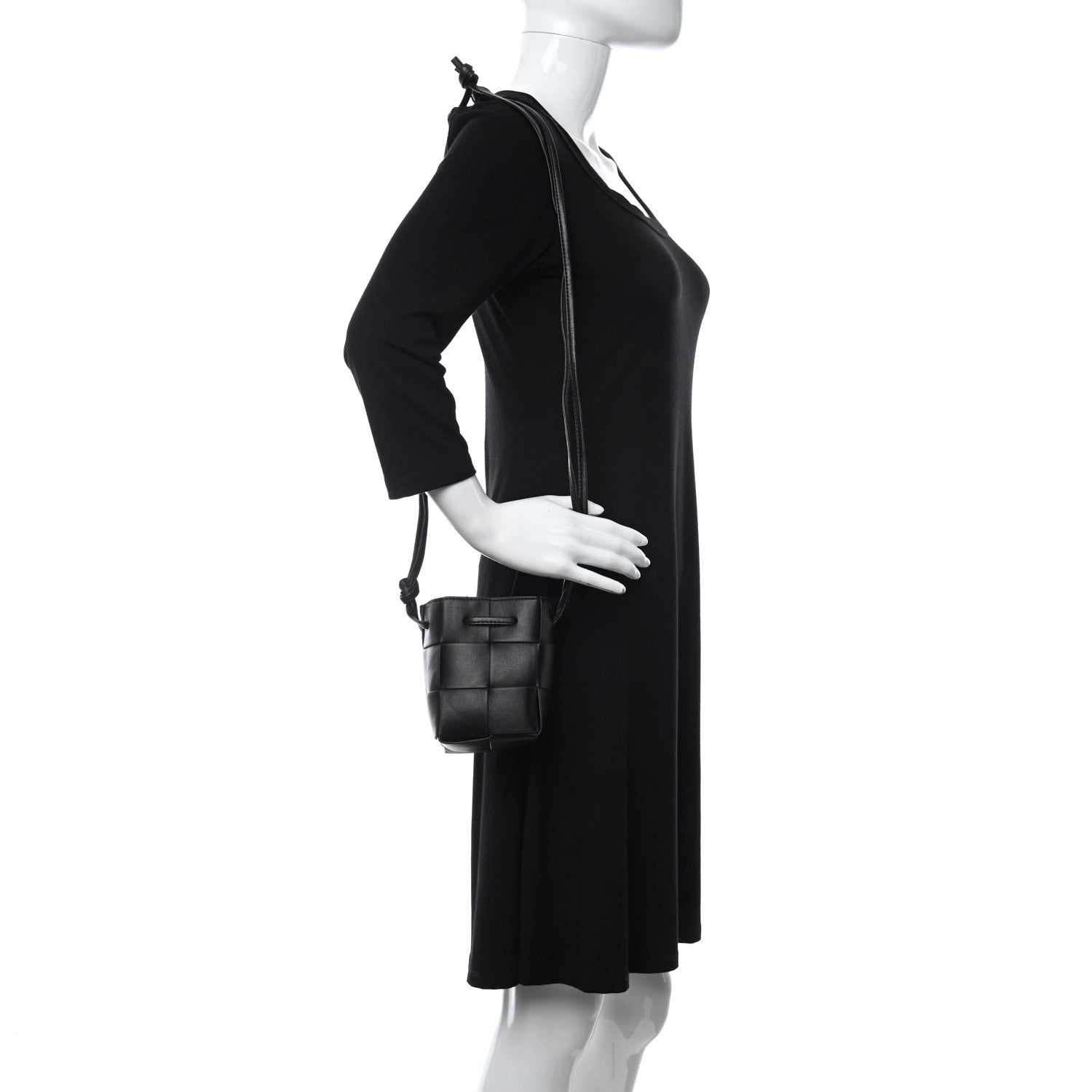 Bottega Veneta Nappa Maxi Intrecciato Mini Cassette Bucket Bag Black 2 of 9