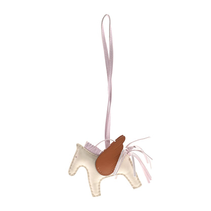 Hermes Milo Lambskin Grigri Rodeo Pegase Horse Bag Charm PM Craie Gold Mauve Pale 1 of 6