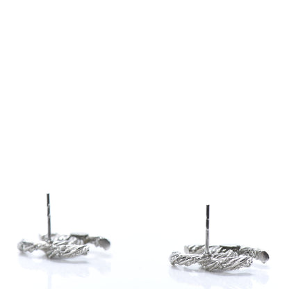 Chanel Crystal CC Twisted Earrings Silver 3 of 5
