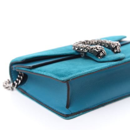 Gucci Velvet Super Mini Dionysus Shoulder Bag Pavone Cyan 7 of 11