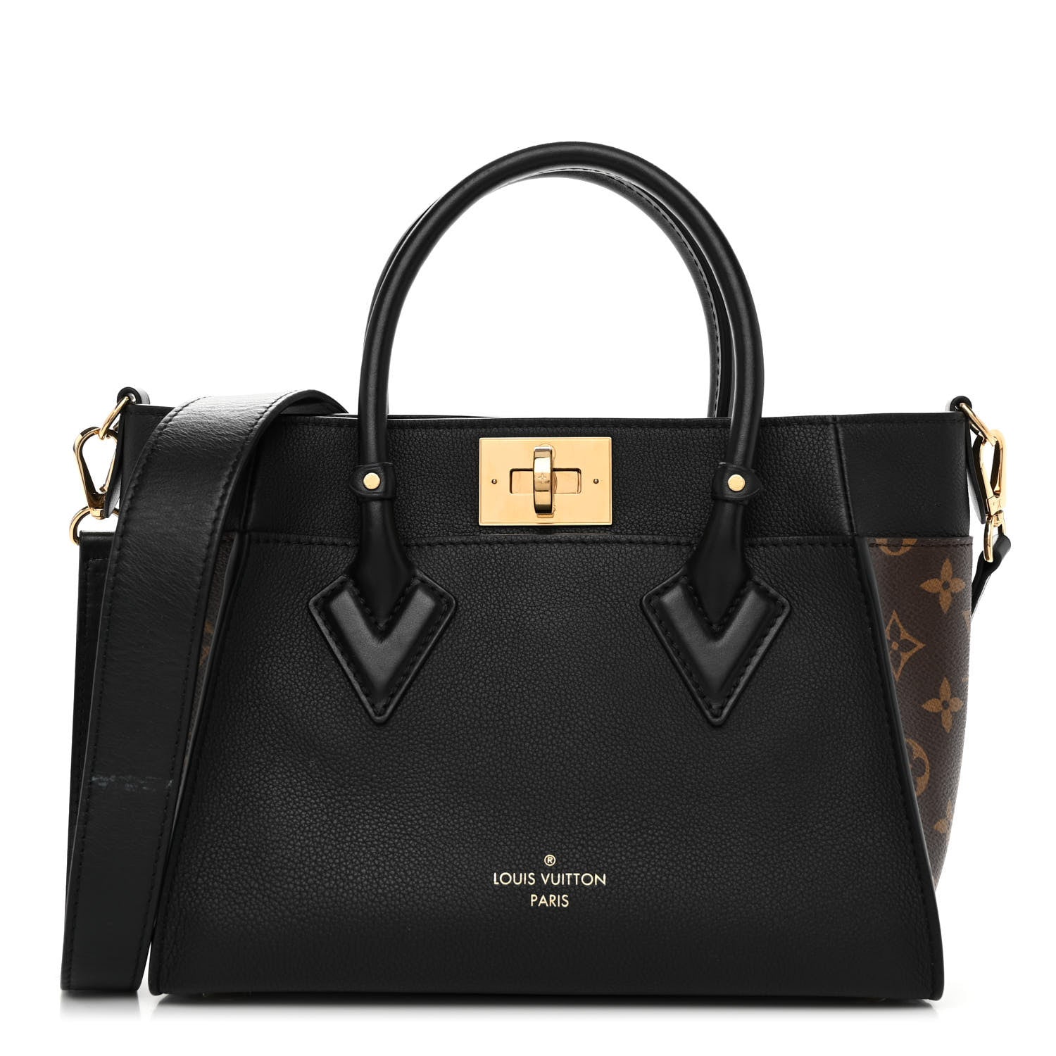 Louis Vuitton Calfskin Monogram On My Side PM Black 1 of 9