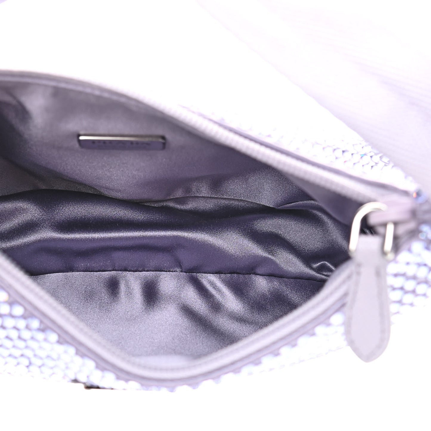 Satin Crystal Mini Re-Edition 2000 Bag Glicine