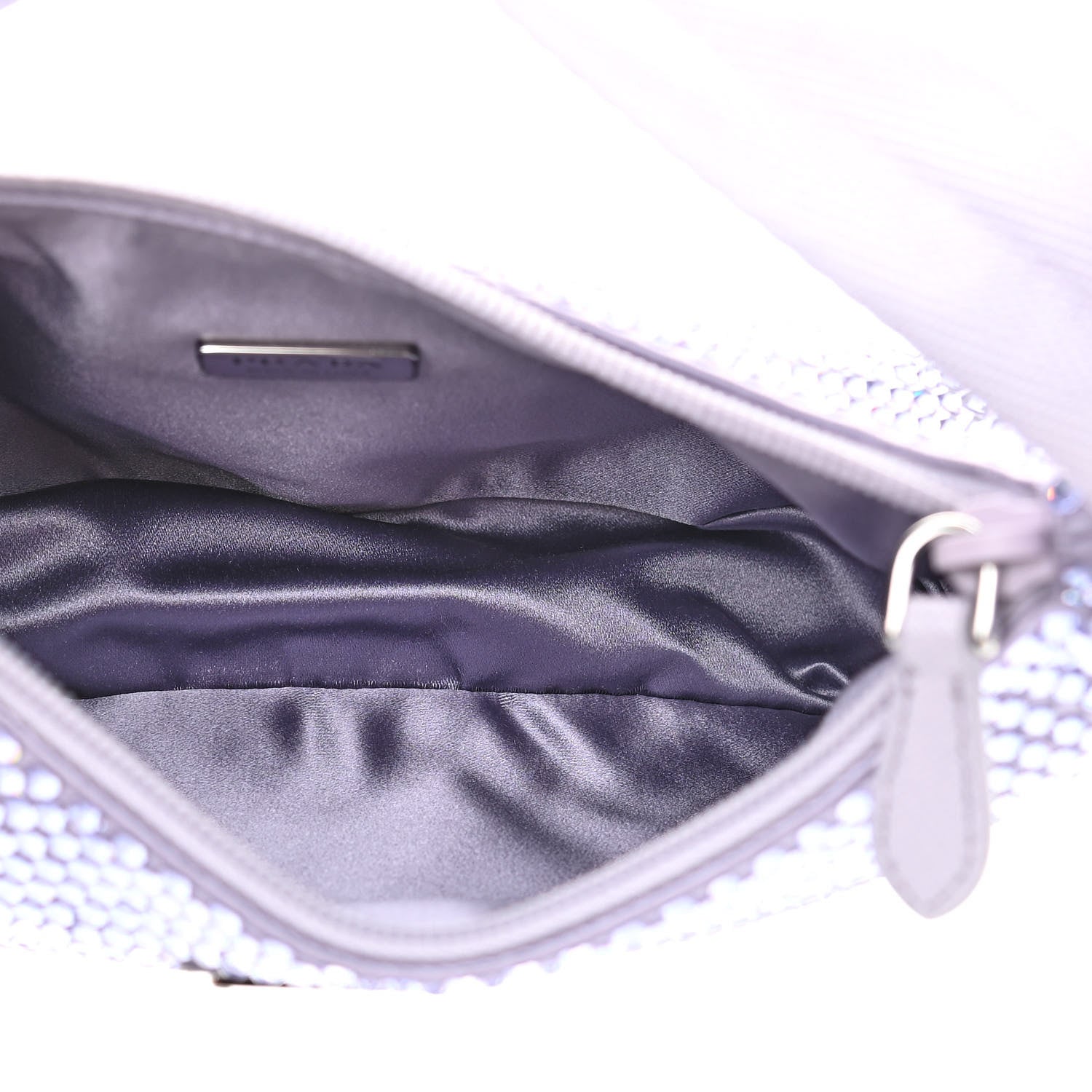 Prada Satin Crystal Mini Re-Edition 2000 Bag Glicine 7 of 12