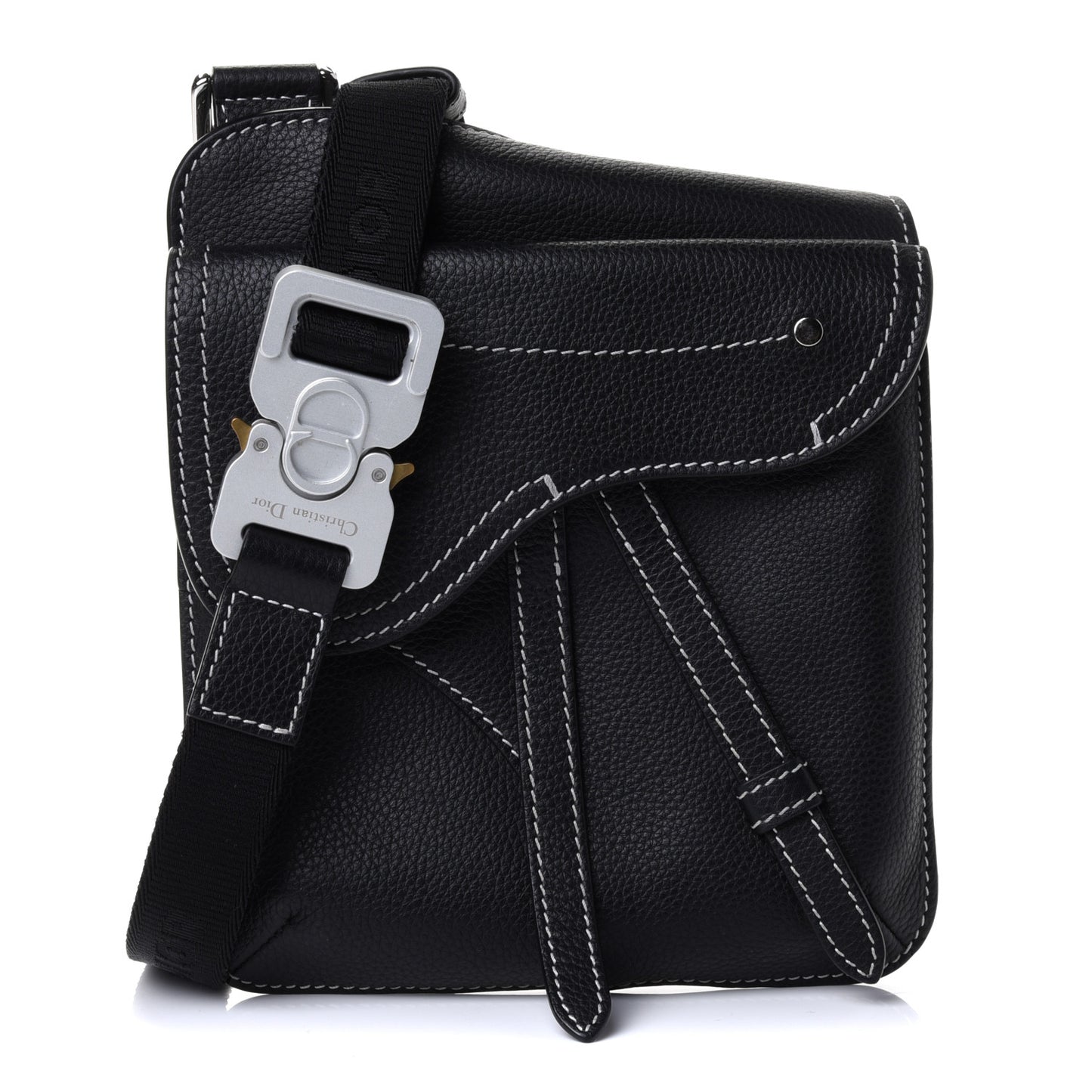 Calfskin Mens Messenger Bag Black