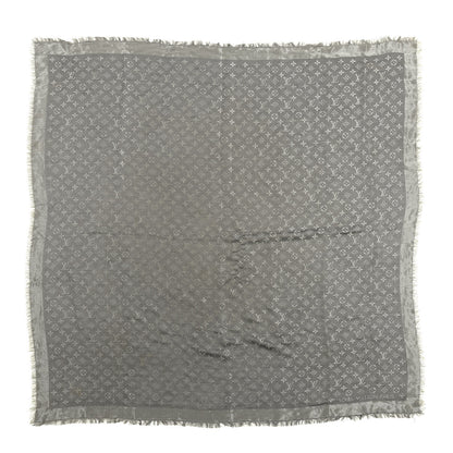 Louis Vuitton Silk Lurex Wool Monogram Shine Shawl Charcoal Grey 1 of 6