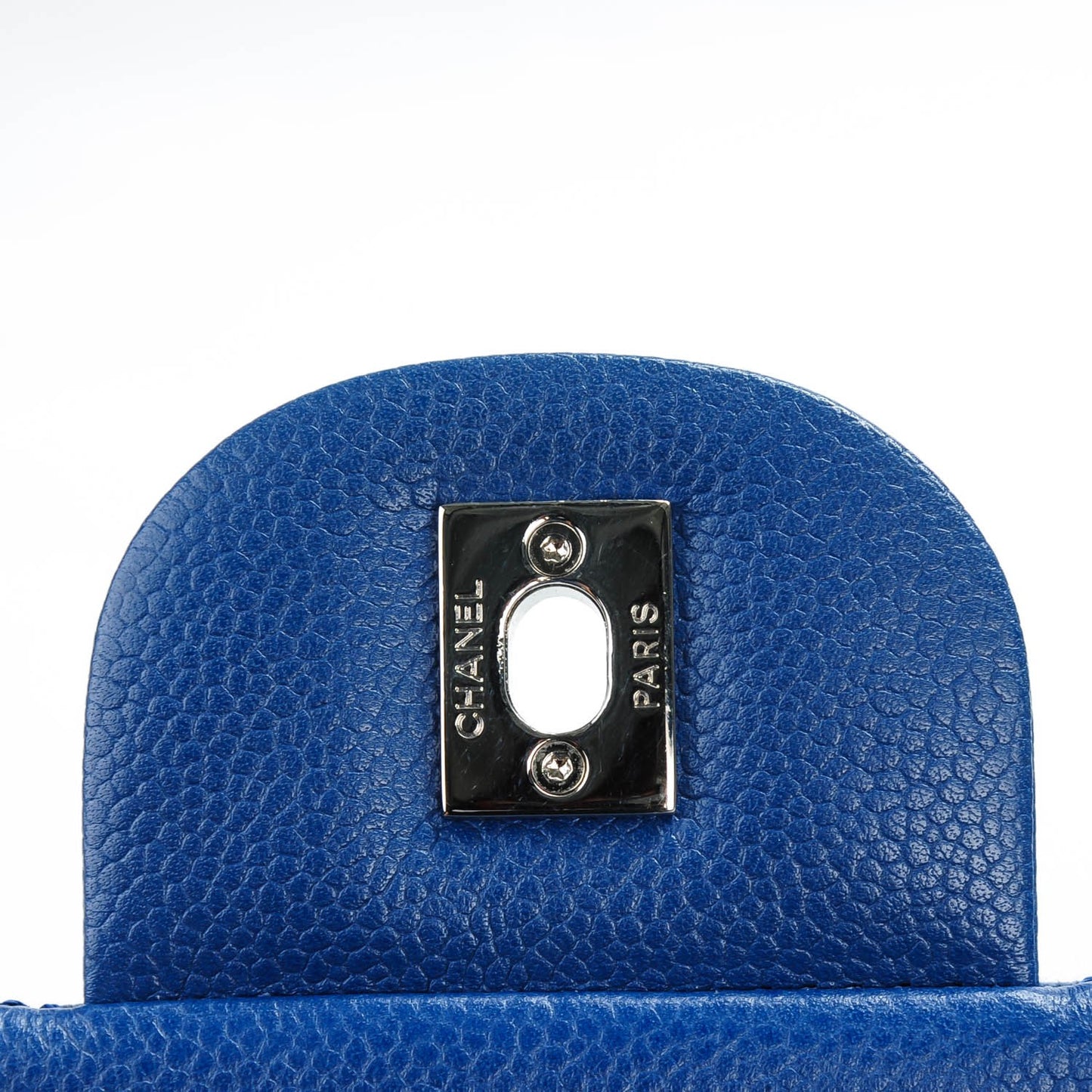 Washed Caviar Jumbo Single Flap Blue