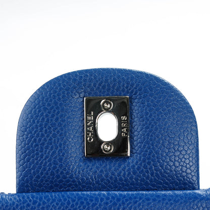 Chanel Washed Caviar Jumbo Single Flap Blue 5 of 8