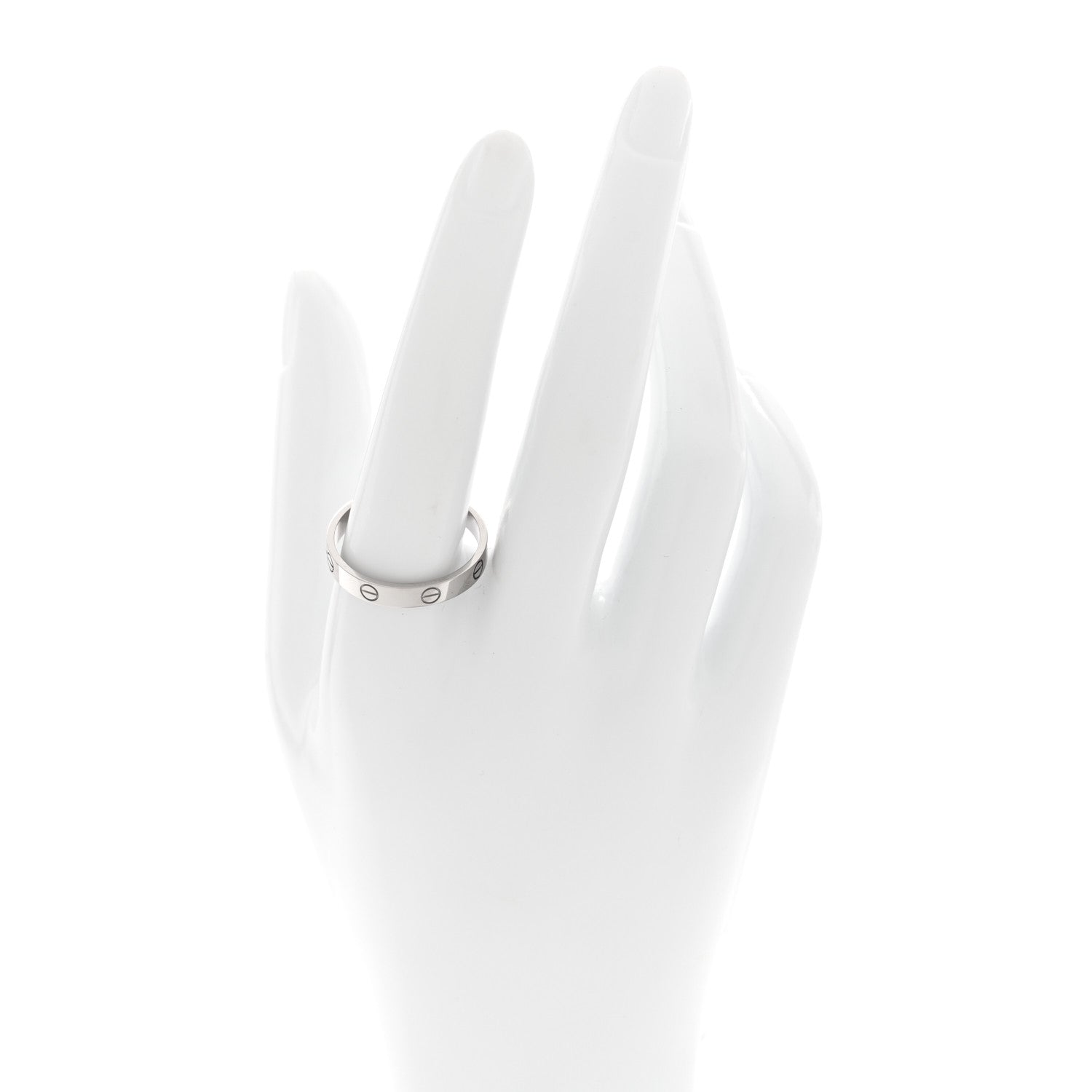 Cartier 18K White Gold 3.5mm LOVE Wedding Band Ring 63 10.5 2 of 4