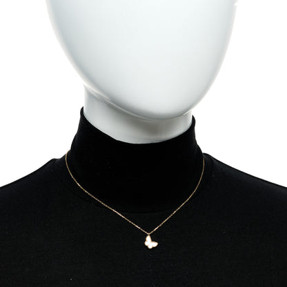 Van Cleef & Arpels 18K Yellow Gold Mother of Pearl Sweet Alhambra Butterfly Pendant Necklace 2 of 6