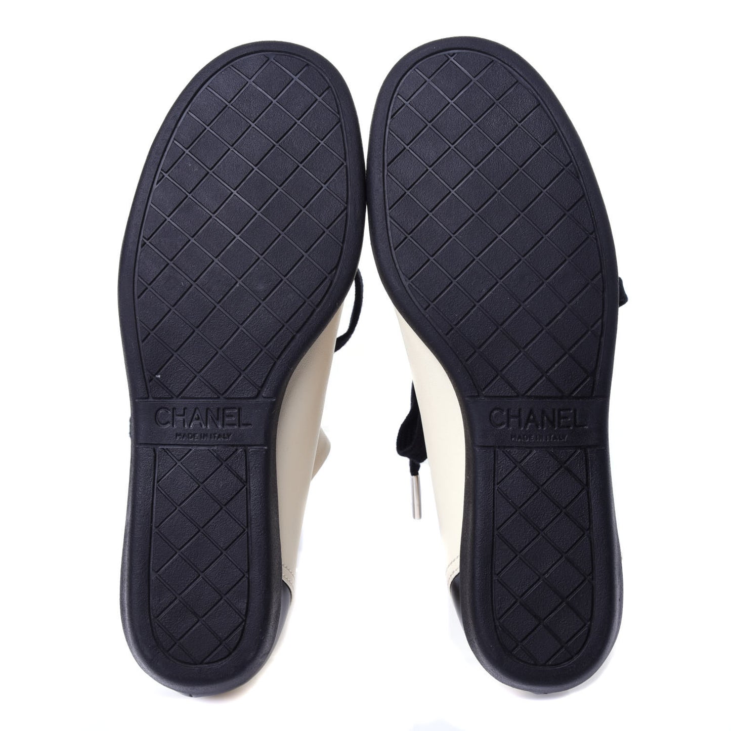Lambskin Patent Cap Toe CC Sneakers 35.5 White Black