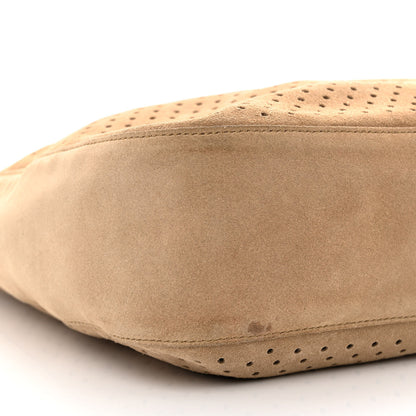 Prada Scamosciato Perforated Suede Hobo Cammello 11 of 15