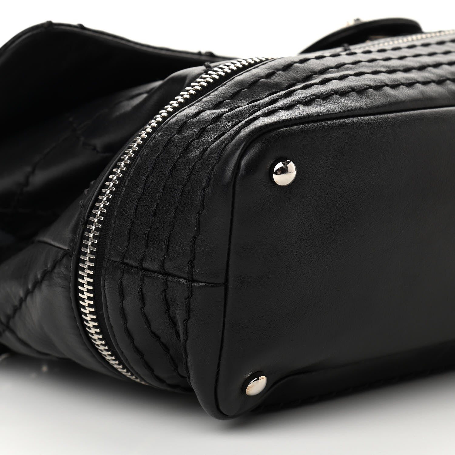 Chanel Calfskin Stitched Large Expandable Flap Bag Black 9 of 10