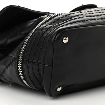 Chanel Calfskin Stitched Large Expandable Flap Bag Black 9 of 10