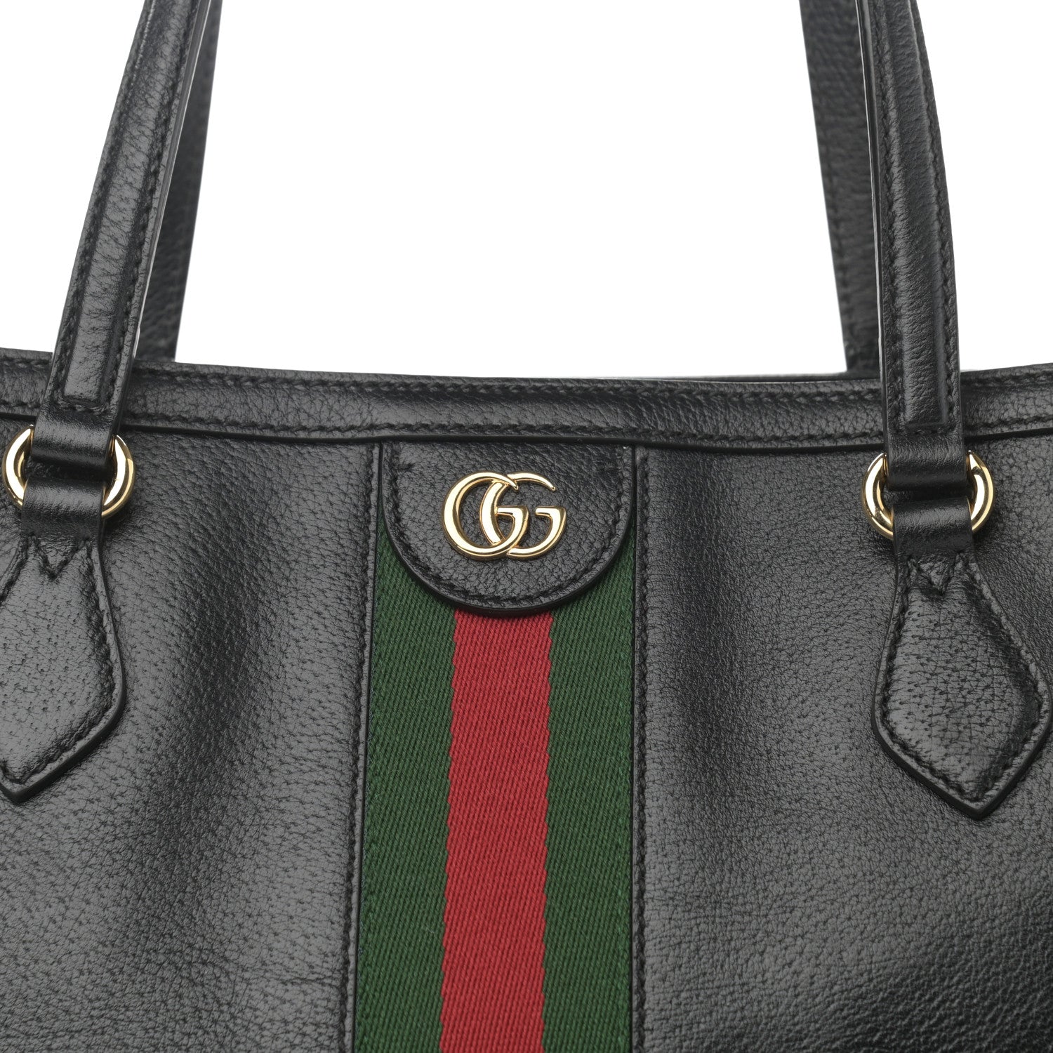 Gucci Textured Calfskin Web Medium Ophidia Shopping Tote Black 8 of 14
