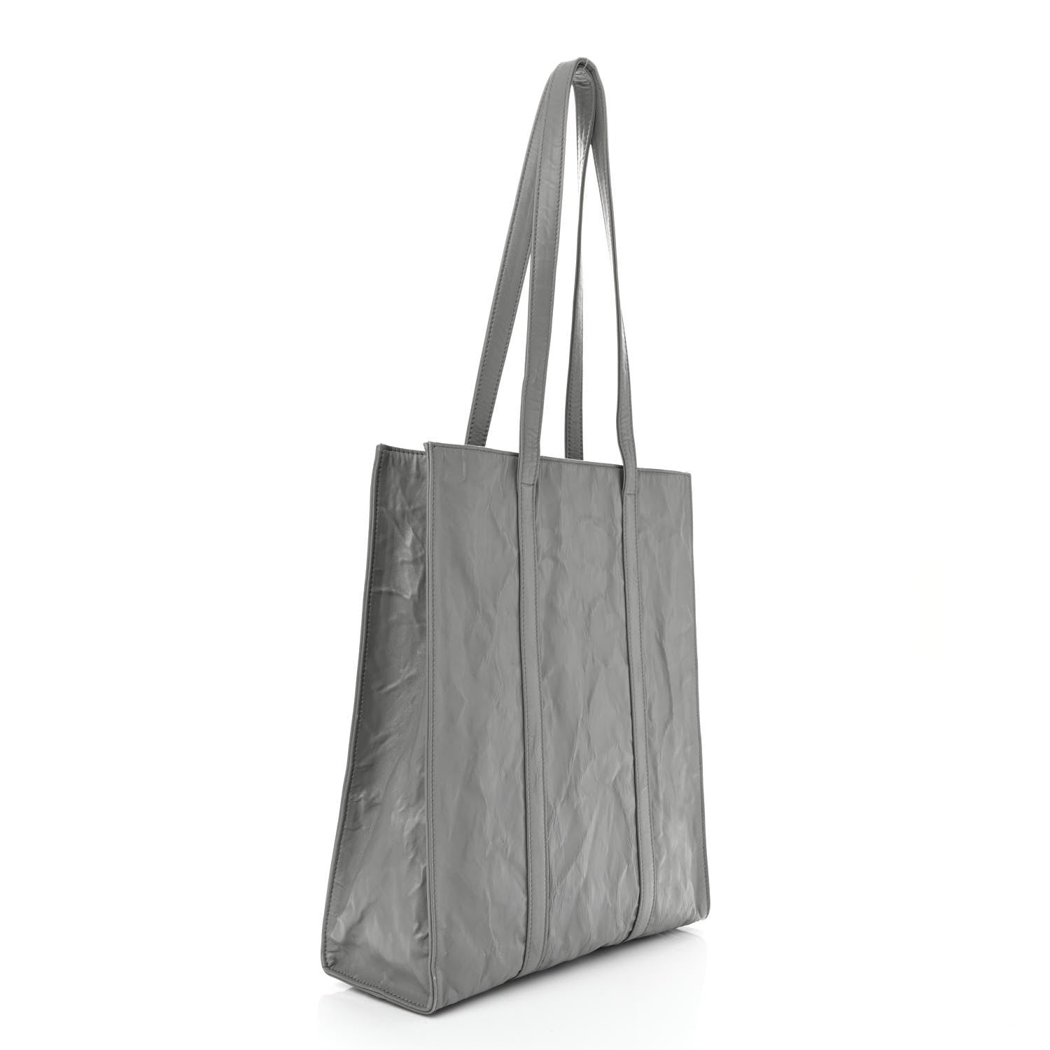 Prada Nappa Antique Small Tote Slate Grey 3 of 10