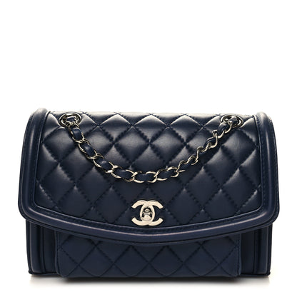 Chanel Lambskin Quilted Small Geometric Flap Navy 1 of 11