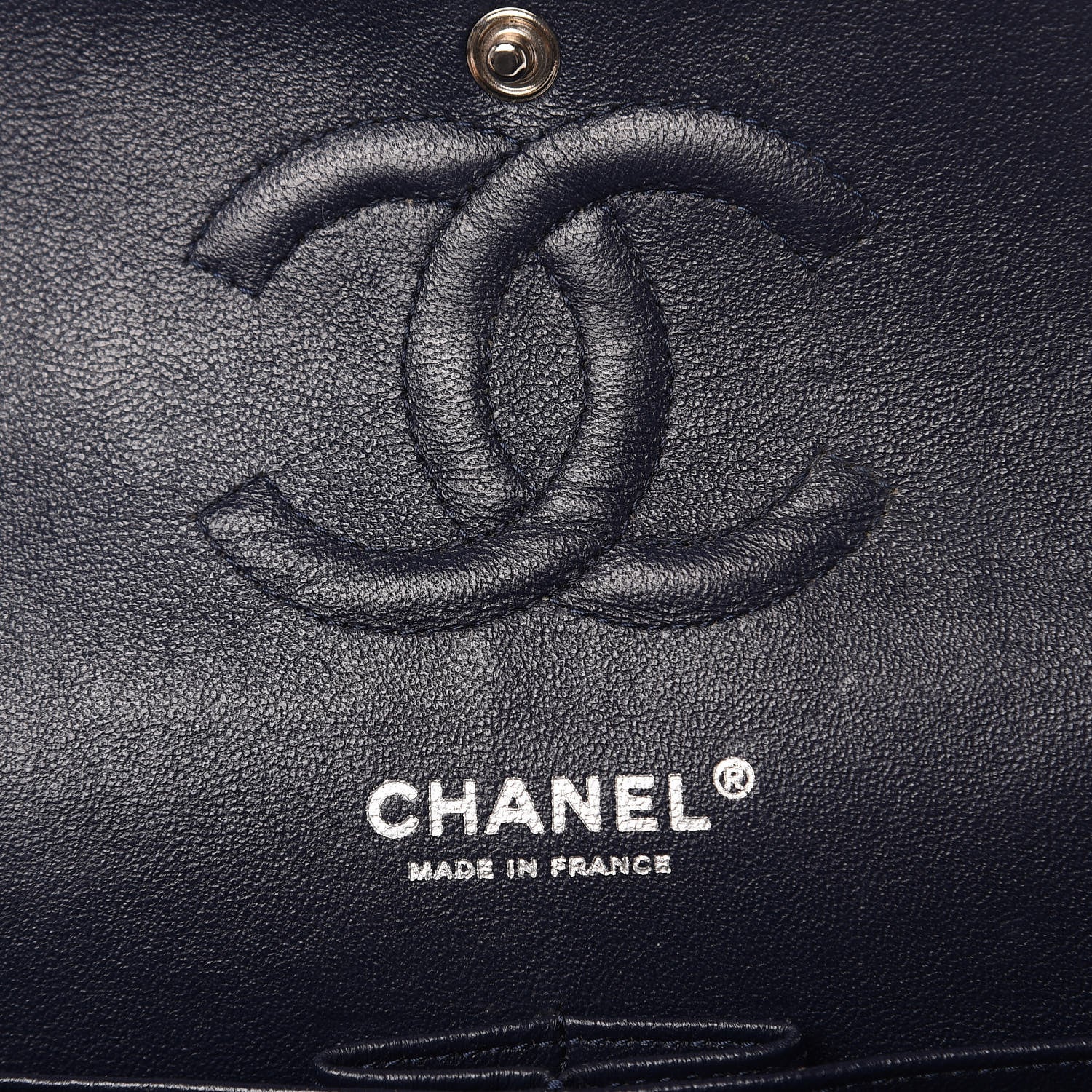 Chanel Caviar Quilted Medium Double Flap Dark Blue 6 of 18