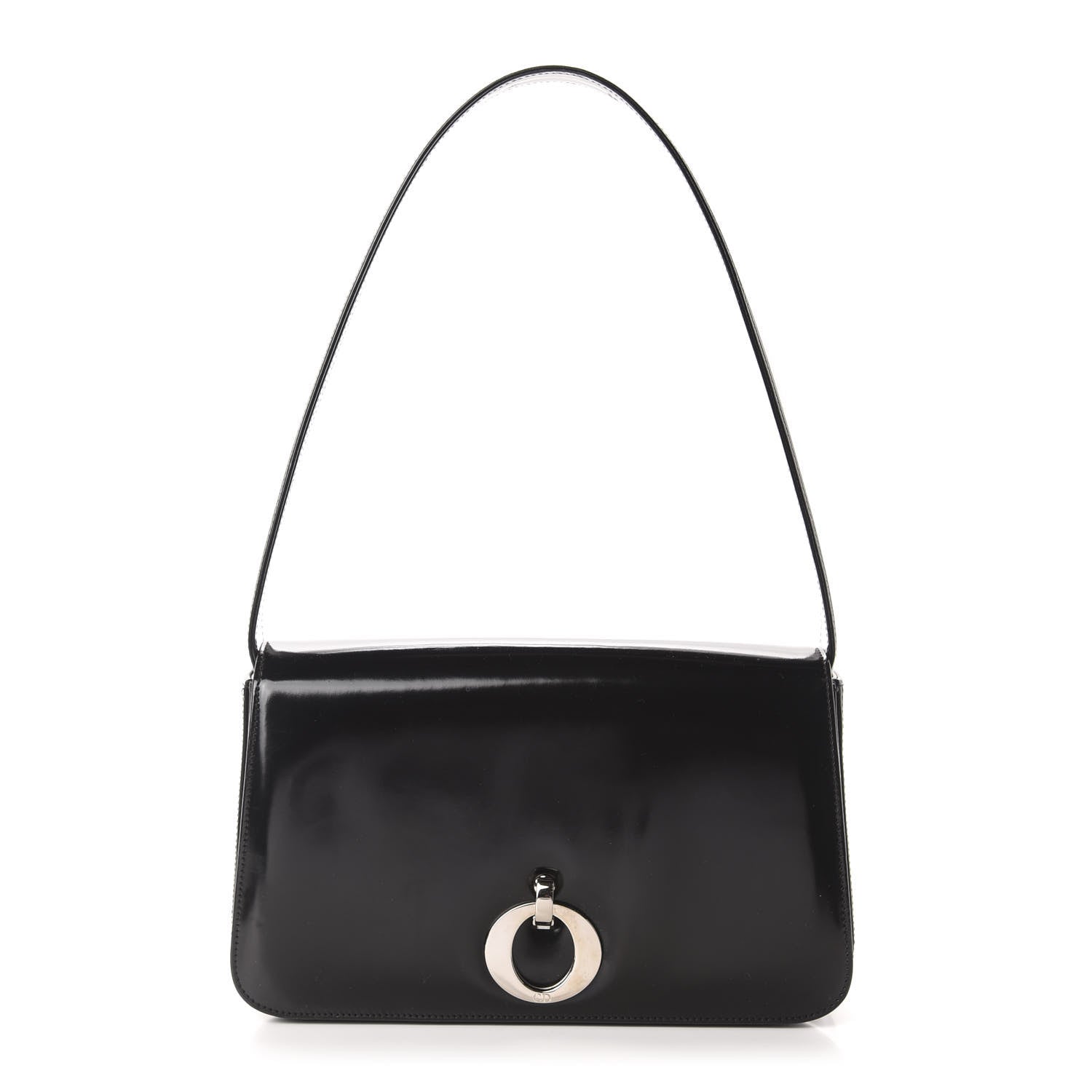 Christian Dior Glazed Calfskin Shoulder Bag Black 1 of 10
