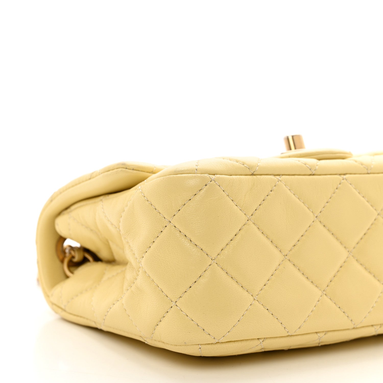 Chanel Lambskin Quilted Mini Pearl Crush Flap Yellow 9 of 12