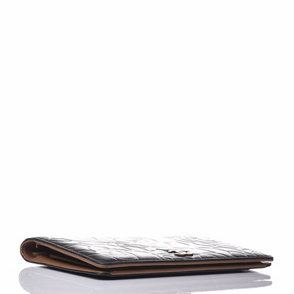 Chanel Metallic Lambskin Camellia Embossed Yen Wallet Brown 4 of 12