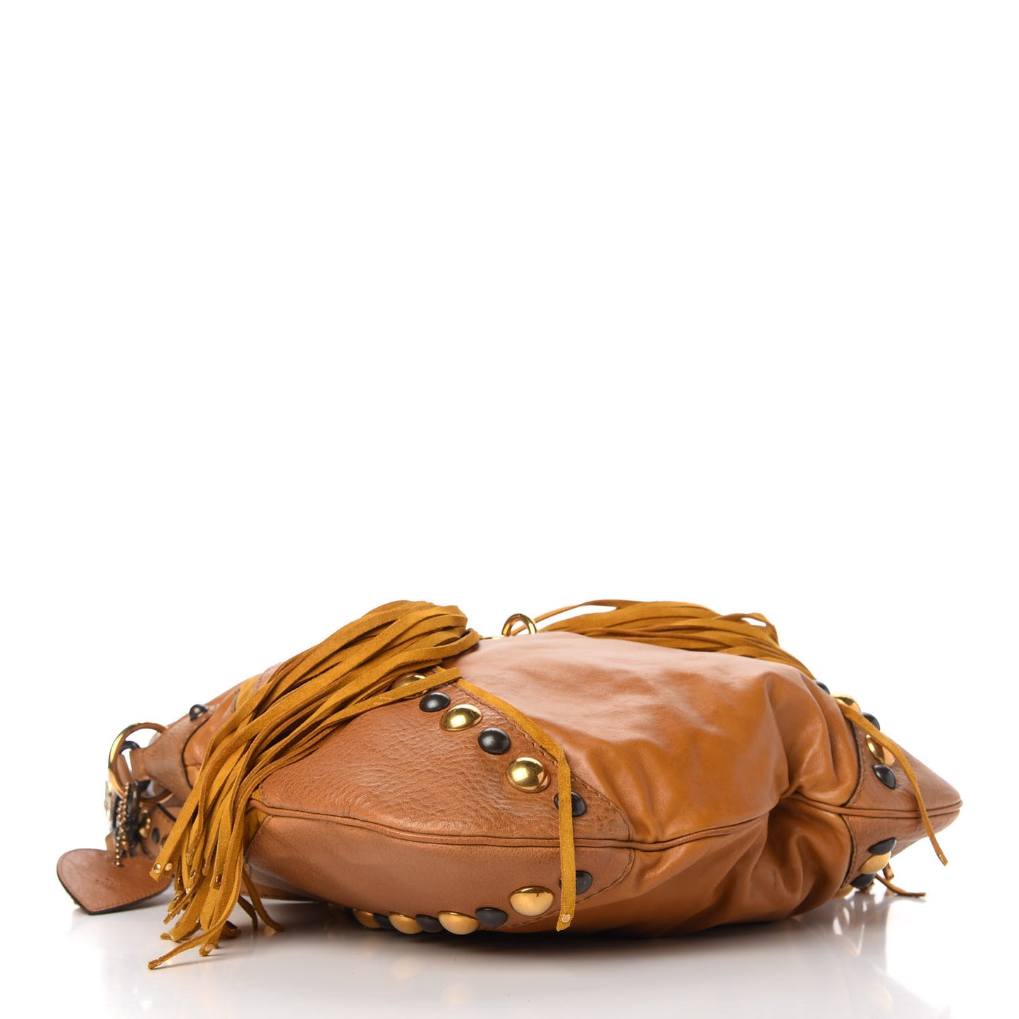 Calfskin Suede Fringe Babouska Hobo
