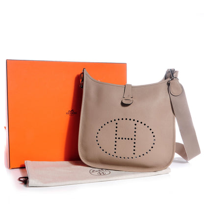 Hermes Taurillon Clemence Evelyne III GM Gris Tourterelle 8 of 8