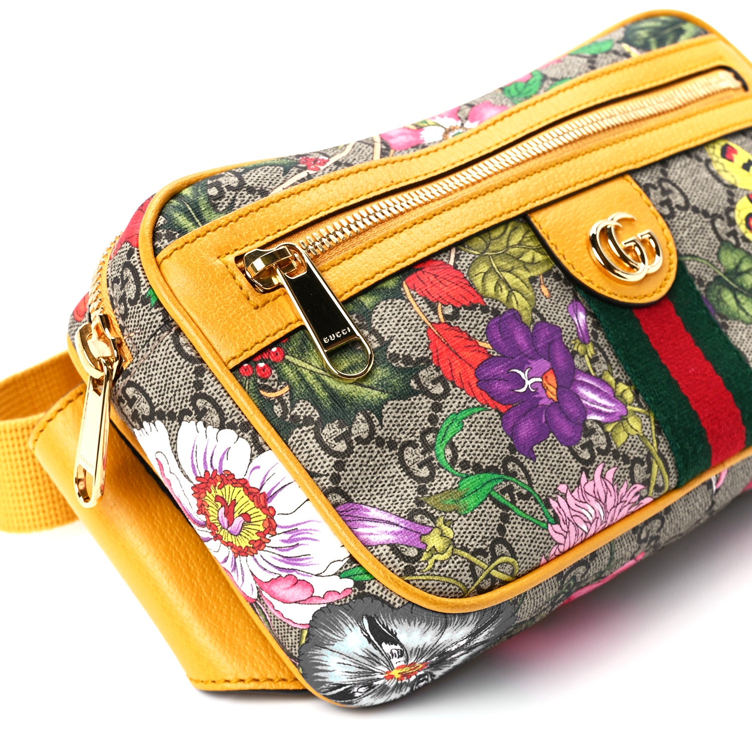 Gucci GG Supreme Monogram Flora Medium Ophidia Belt Bag Beige Multicolor Crop 11 of 12
