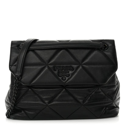 Prada Nappa Triangle Stitched Large Spectrum Bag Black 1 of 12