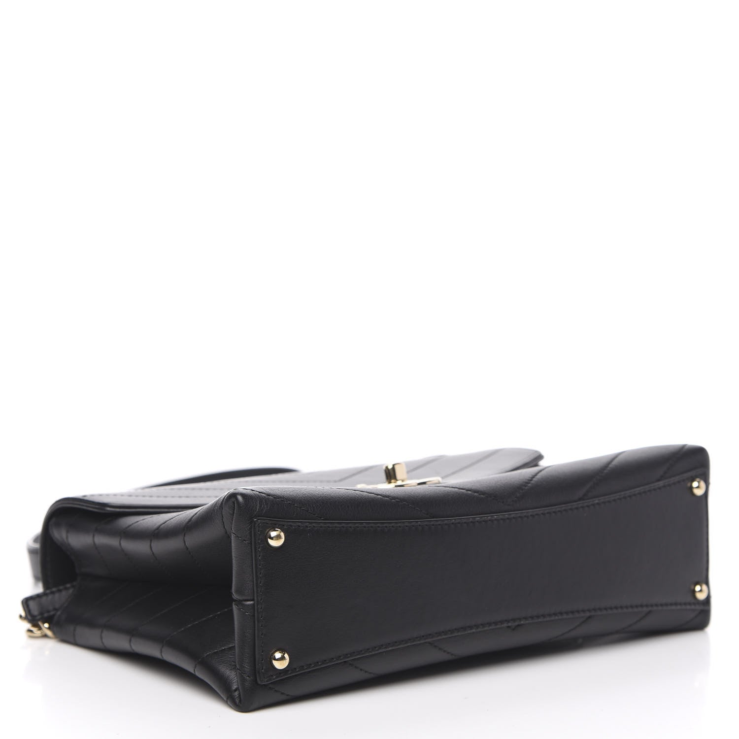 Chanel Calfskin Chevron Stitched Small Coco Flap Bag Black 4 of 12