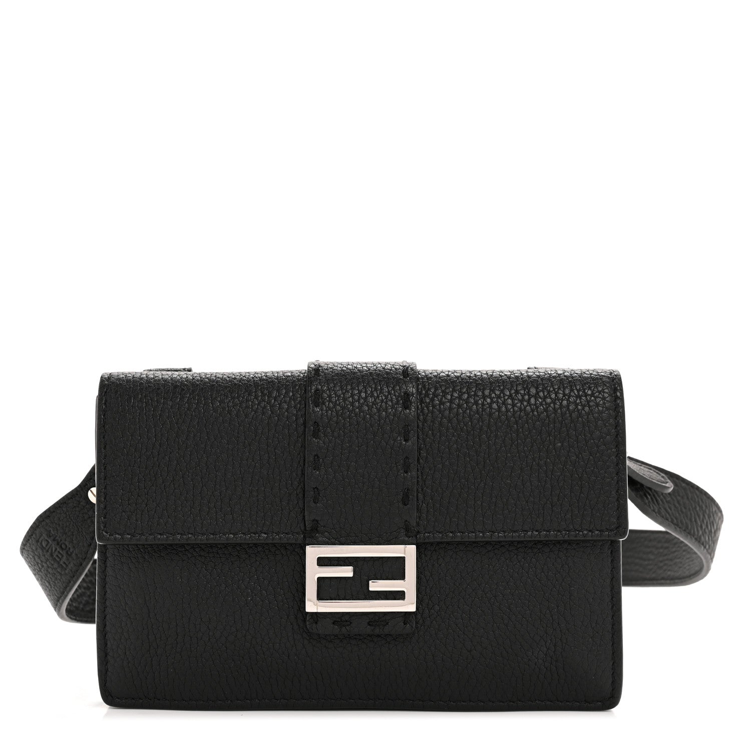 Fendi Cuoio Romano Selleria Baguette Belt Pouch Black 1 of 12