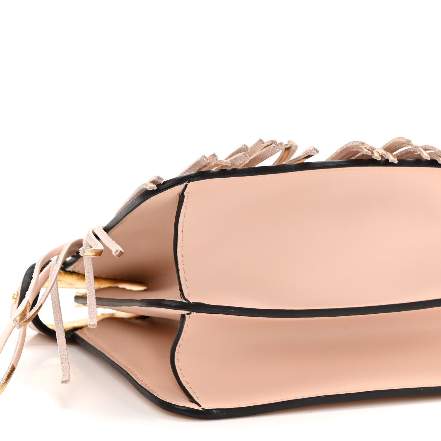 Fendi Nappa Fringe Small Peekaboo I SEE U East West Chain Satchel Rosa Quarzo 9 of 11