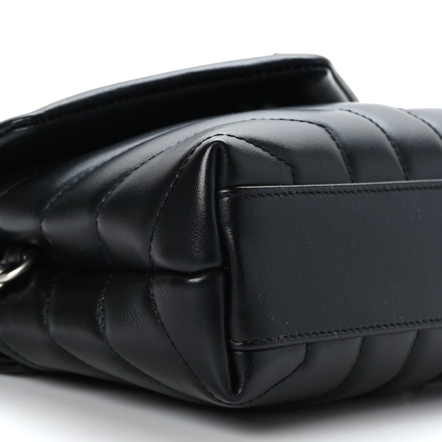 Calfskin Y Quilted Monogram Toy Loulou Crossbody Bag Black