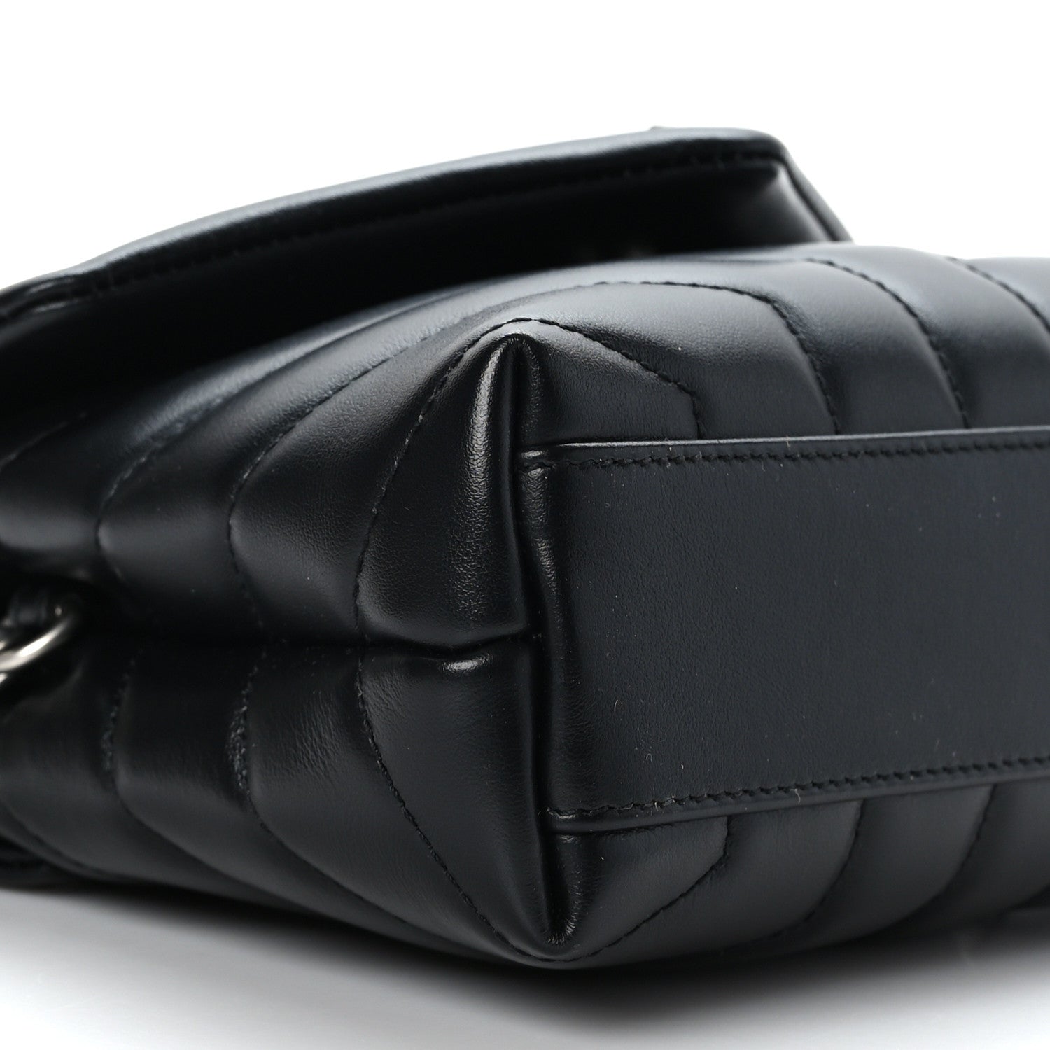 Saint Laurent Calfskin Y Quilted Monogram Toy Loulou Crossbody Bag Black 8 of 9